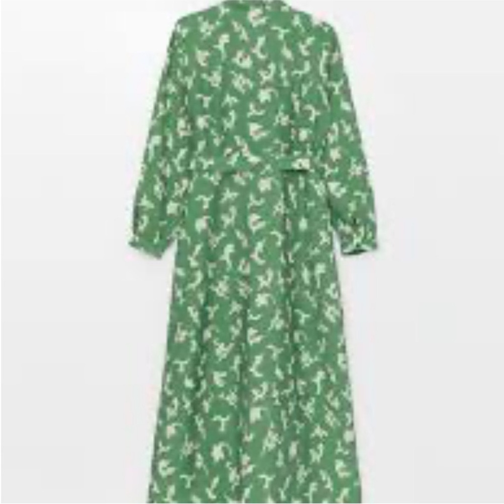 LCW Green Floral Long Sleeve Maxi Dress Large